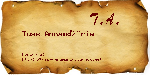 Tuss Annamária névjegykártya